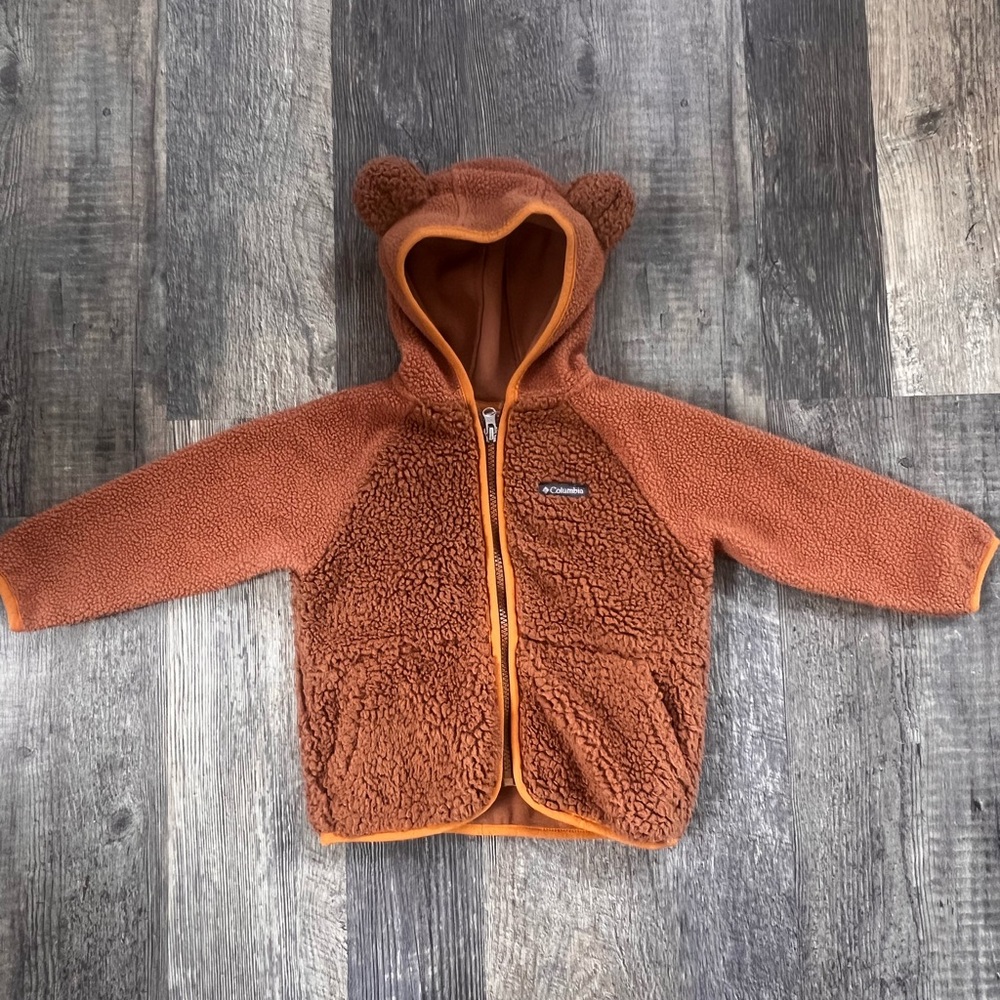 Columbia Brown Fleece Teddy Bear Hoodie unisex